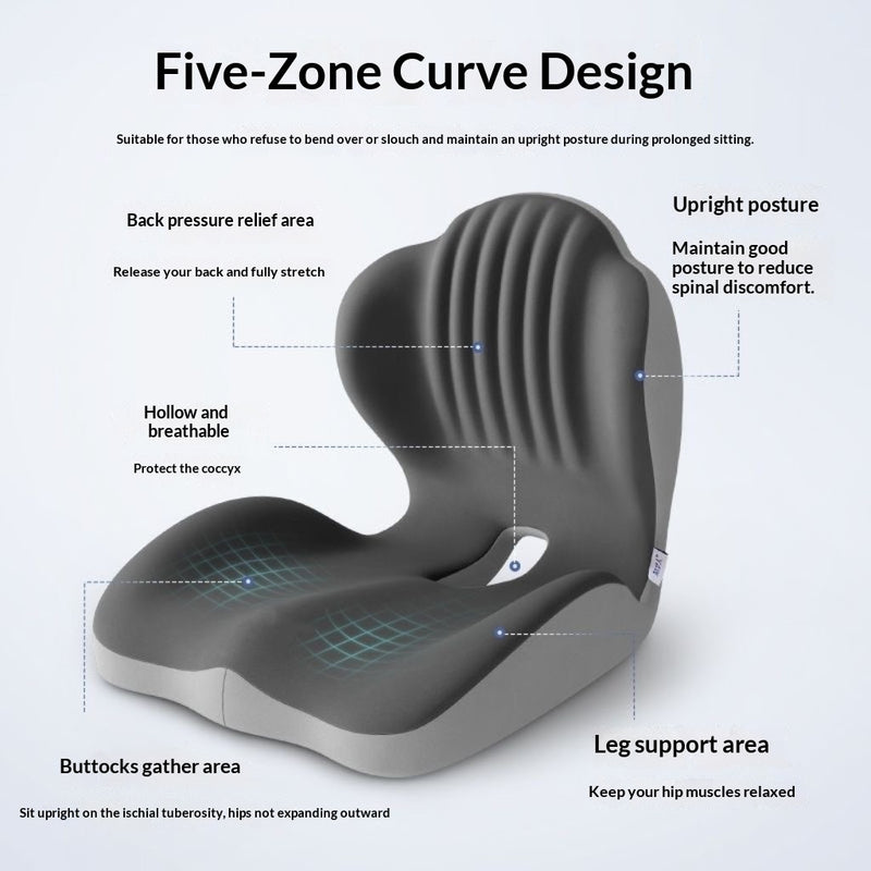 Student Posture-Correcting Ergonomic Seat Cushion With Lumbar Support