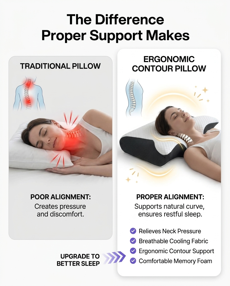 WakeRest™ Orthopedic Neck Relief Pillow
