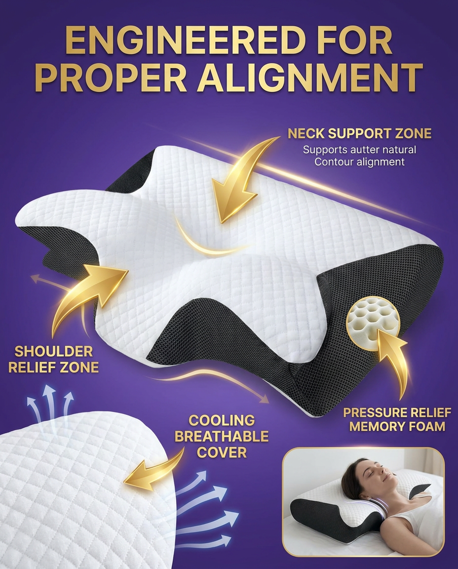 WakeRest™ Orthopedic Neck Relief Pillow