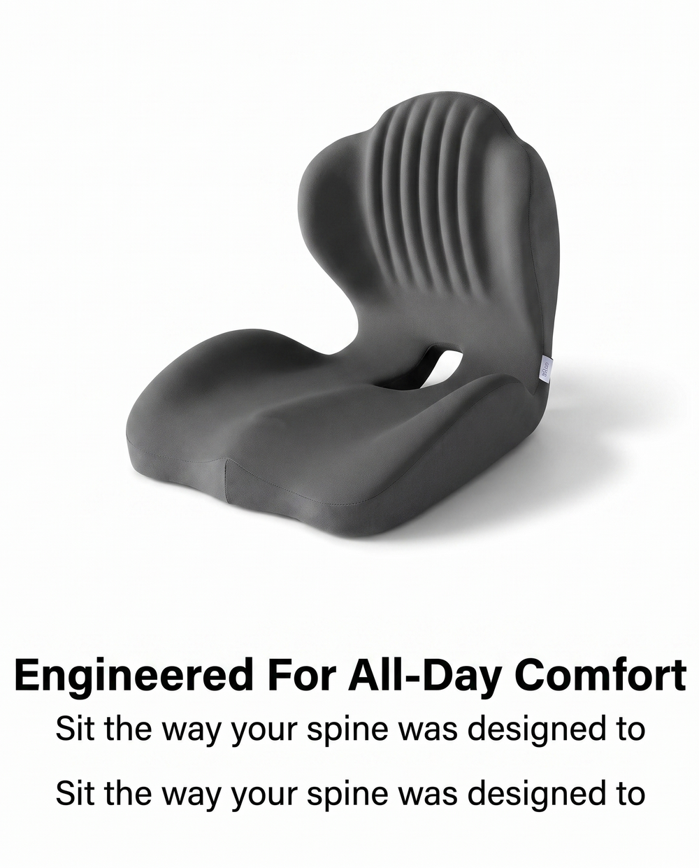 Zenvora Ergonomic Seat Cushion — contoured memory foam cushion, front view