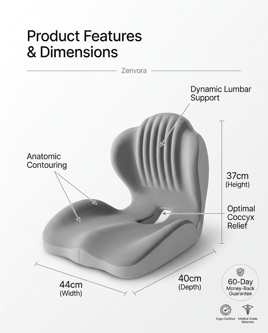 Zenvora Ergonomic Seat Cushion™